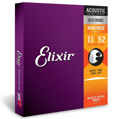 Elixir 80/20 Bronze Cus Light Guitar Strings (.011-.052)